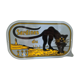 Enamelled plate "the sardines of the black cat"
