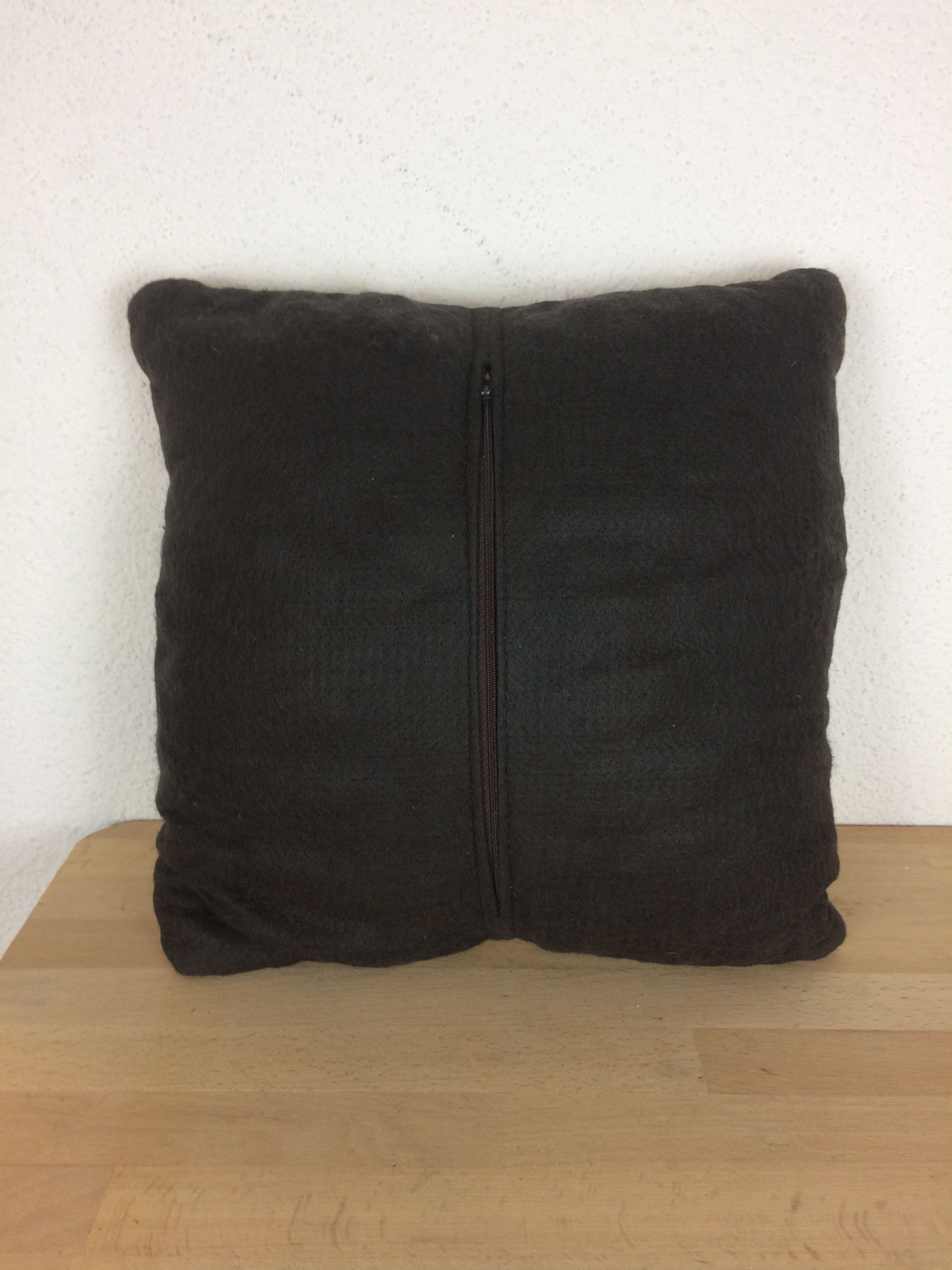 Leather patchwork cushion
