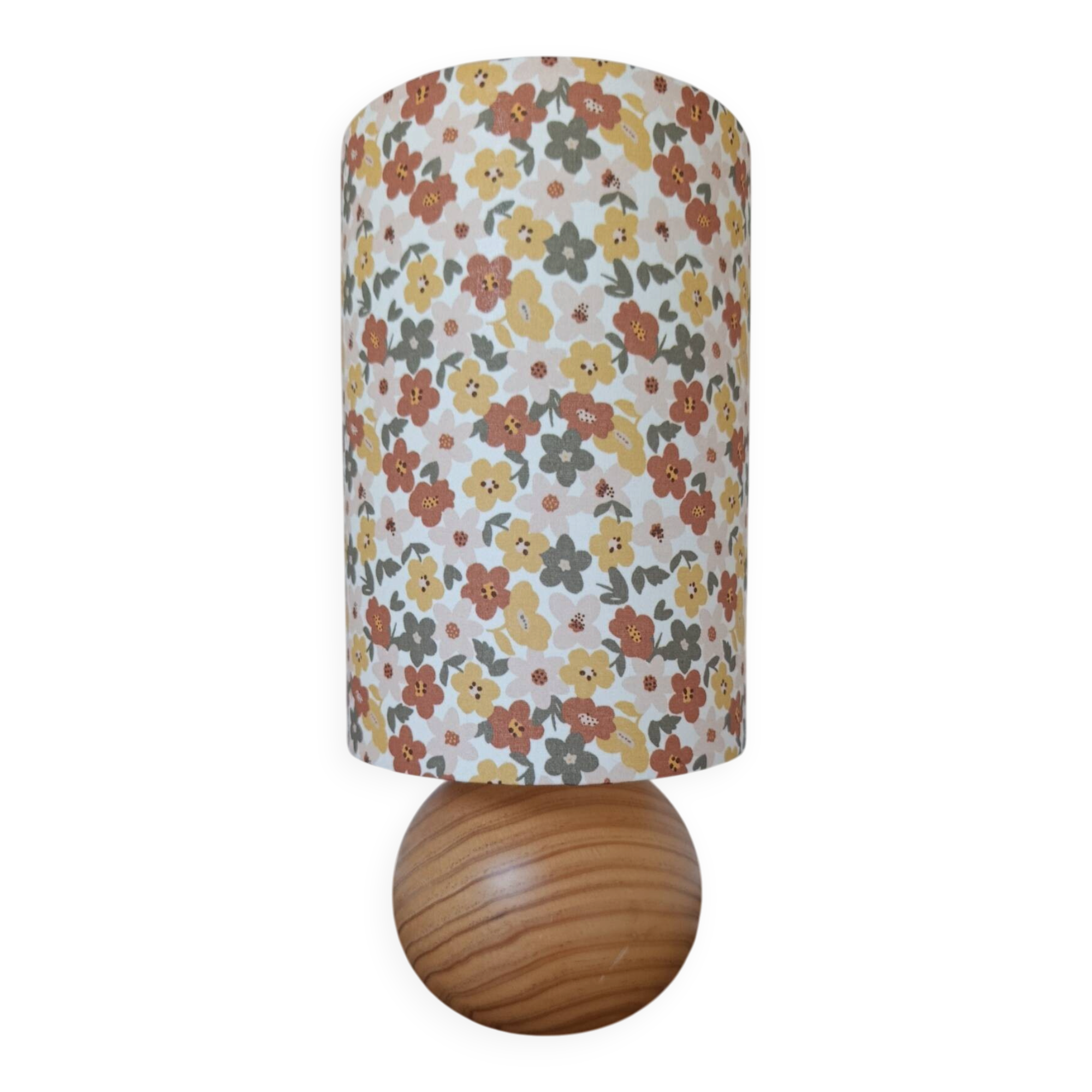 table lamp wood lampshade printed with Liberty flowers