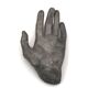 Cast iron silver-coloured catchall in the shape of a hand, 1970s sculpture.