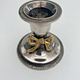Set of 4 silver metal candle holders with gold bow - classic chic style