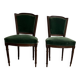 Pair of chair louis xvi period wood green trim