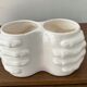 Vintage vase Enamelled ceramic hands 70s