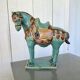 Vintage turquoise glazed ceramic horse