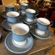 English stoneware tea service denby england 12 pale blue and white castille model