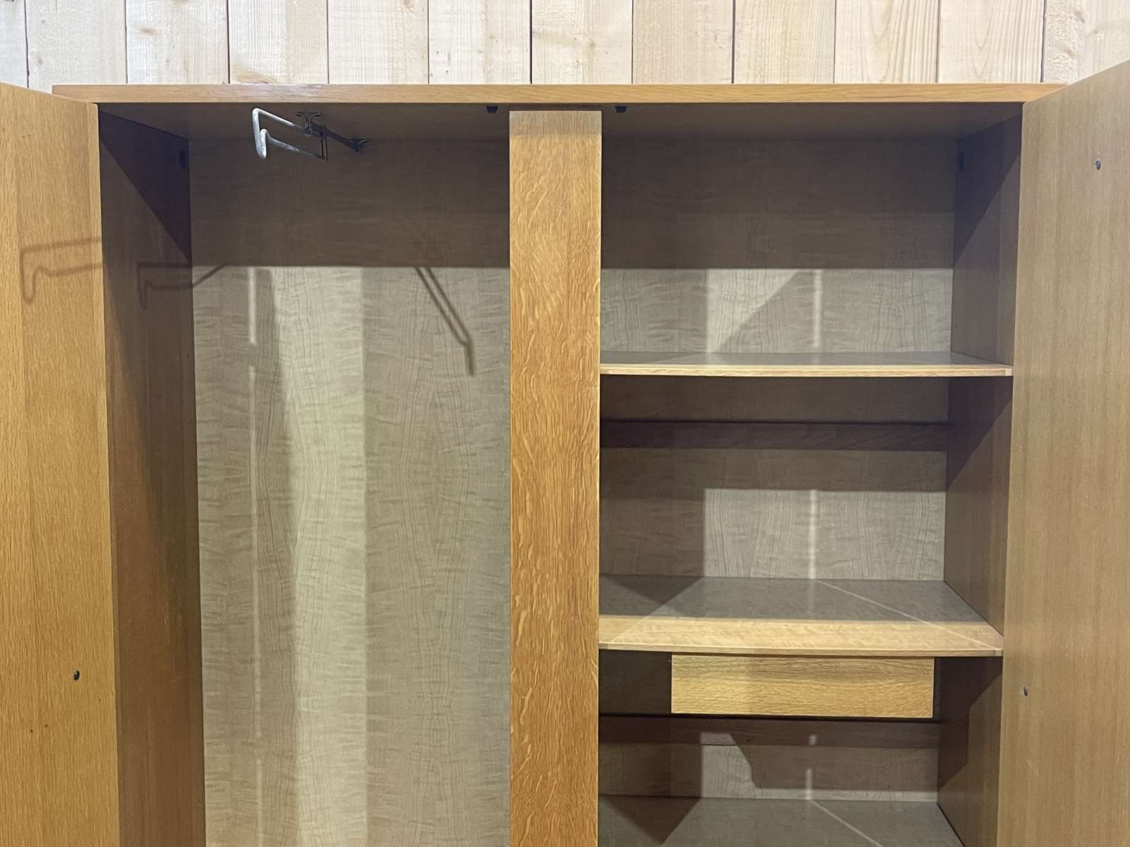 Wardrobe in bamboo and oak from the 1960s