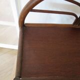 Vintage–Beautiful Bibus-Floor Shelf–Bookcase–Rattan Bamboo and Wood–1 Drawer and 2 Tiers