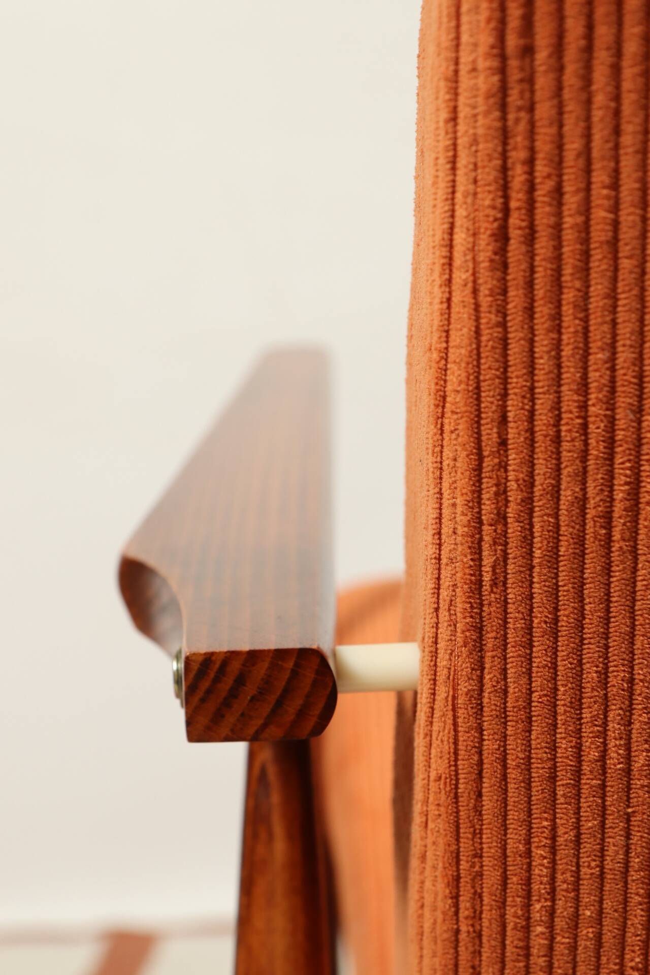 Scandinavian modern chair orange corduroy H.Lis 