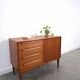 Teak sideboard met 4 lades en houten grepen, Bornhold