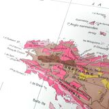 Old map of France from 1950 43x43cm