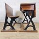 Antique desk / school bench (1920) in cast iron by Mark Breda, Holland.