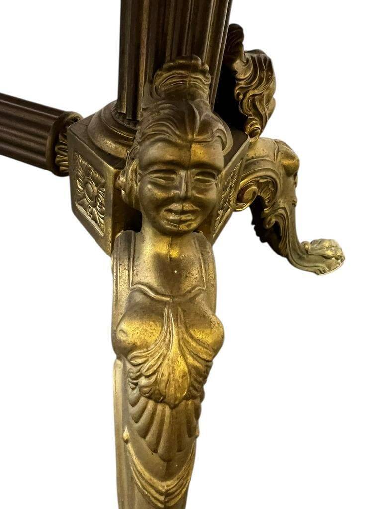 Vintage onyx coffee table with brass frame.