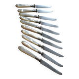 10 antique knives in mother-of-pearl and silver-plated metal