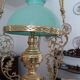 Suspension 19th bronze and green opaline