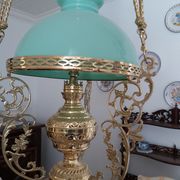 Suspension XIX eme bronze et opaline verte