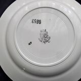 4 St Amand dinner plates with red carnation decoration