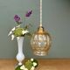 Vintage amber glass tulip pendant light