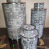 Fabienne Jouvin, set of 3 cloisonné boxes, signed