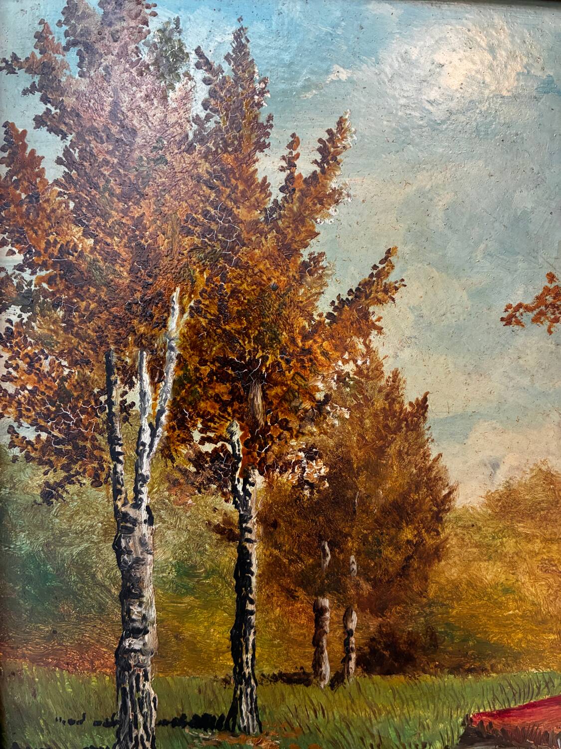 Animated landscape of undergrowth 20th century signed