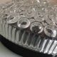 Structured glass round ceiling lamp vintage 60s-70s
