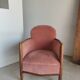 Armchair art deco pink velvet trim