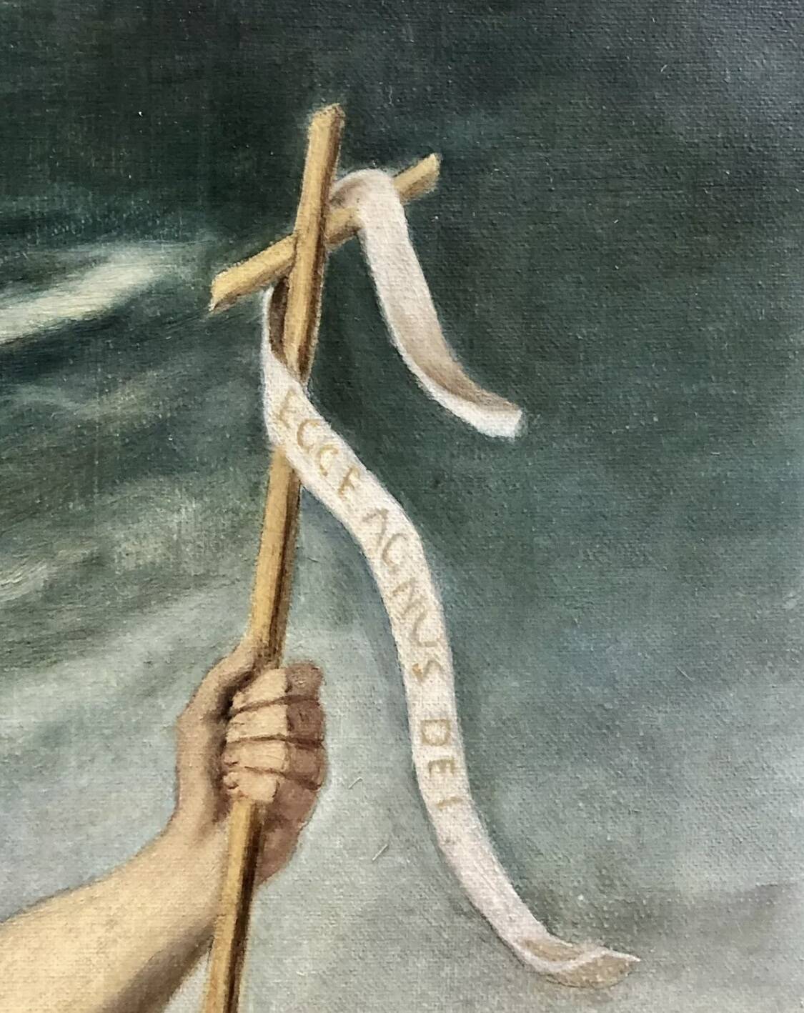 Painting Oil on canvas after Murillo Saint Jean Batiste early 20th century