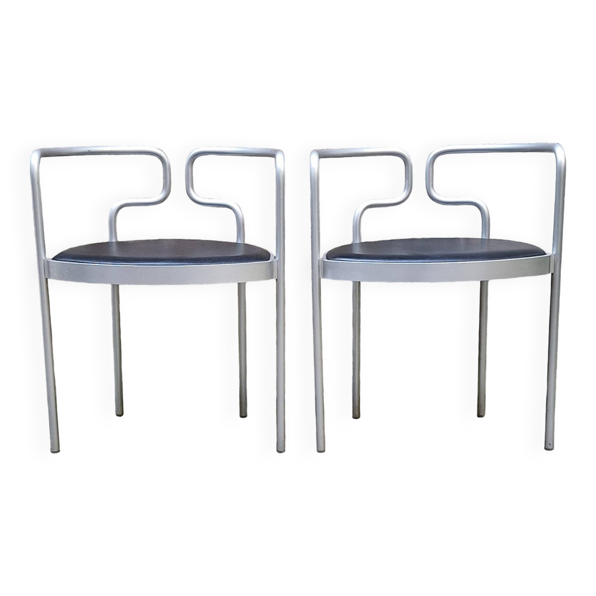 Pair of aluminum armchairs by Henning Larsen