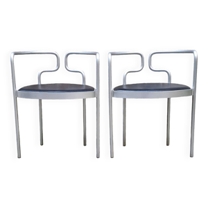 Paire de fauteuils en - aluminium