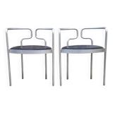 Paire de fauteuils en aluminium par Henning Larsen