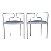 Paire de fauteuils en aluminium par Henning Larsen