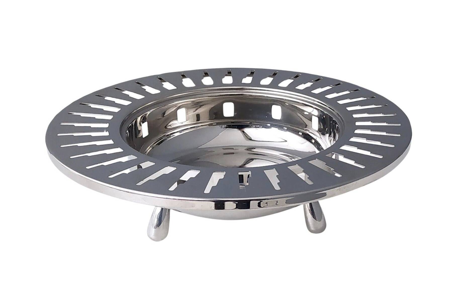 Alessi Stainless Steel Cutout Skyscraper Footed Trinket Bowl or Centerpiece