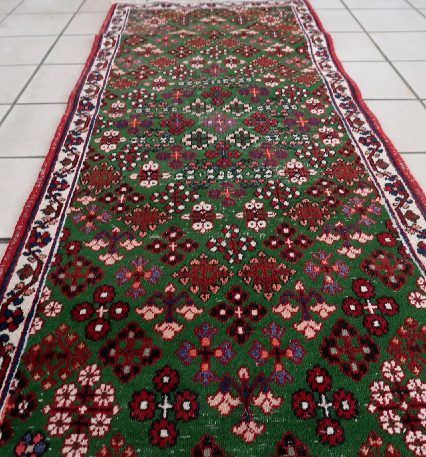 Handmade antique Persian Joshagan runner 1.8' x 4.8' (57cm x 149cm) 1930s
