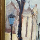 Mid Century Swedish Oil on Panel – “Lakerstationen” by L. Knut Norman
