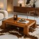 Table basse orme massif Maison Regain, 1960