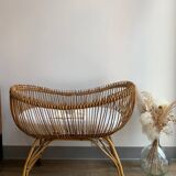 Berceau moise en rotin vintage