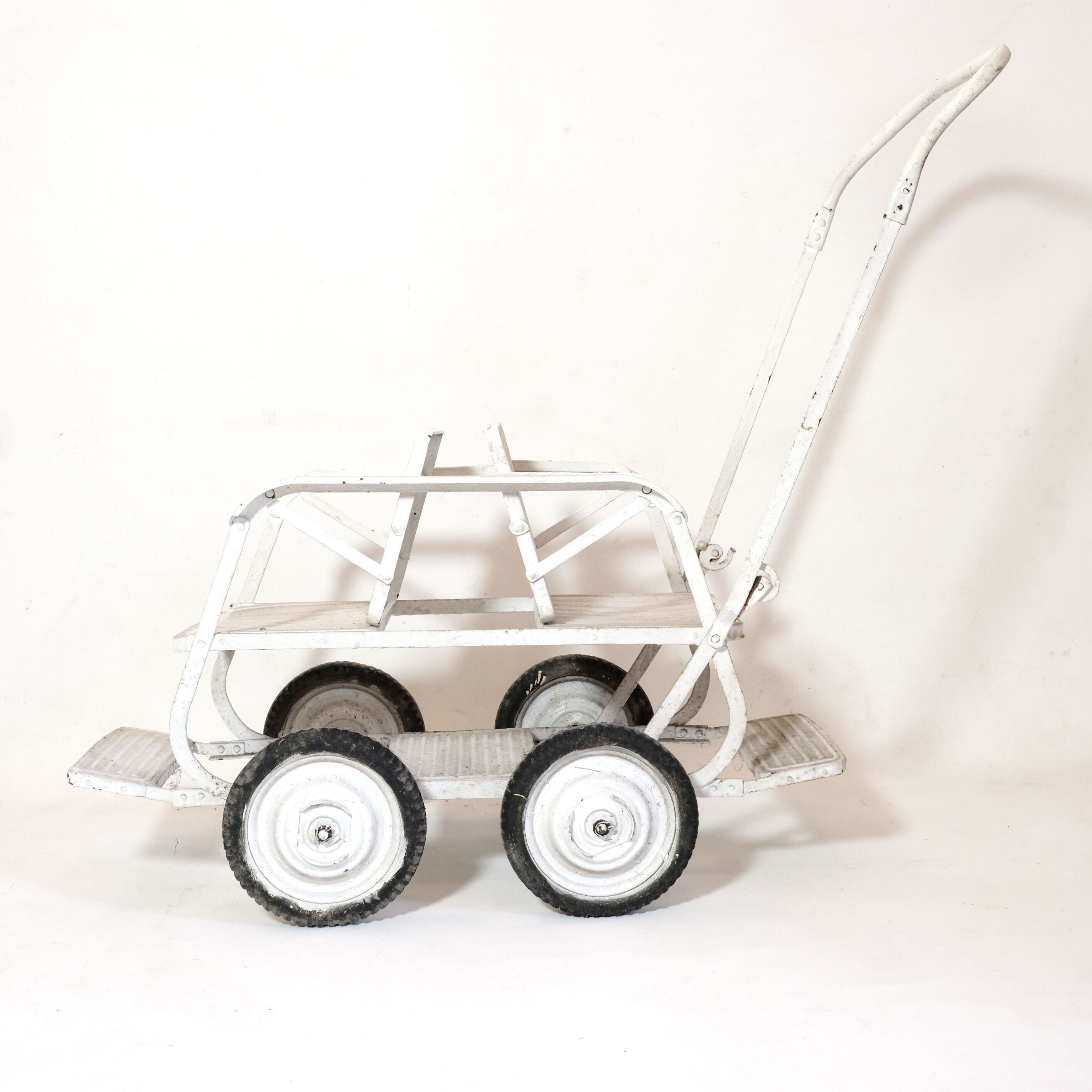 Retro modular double stroller.