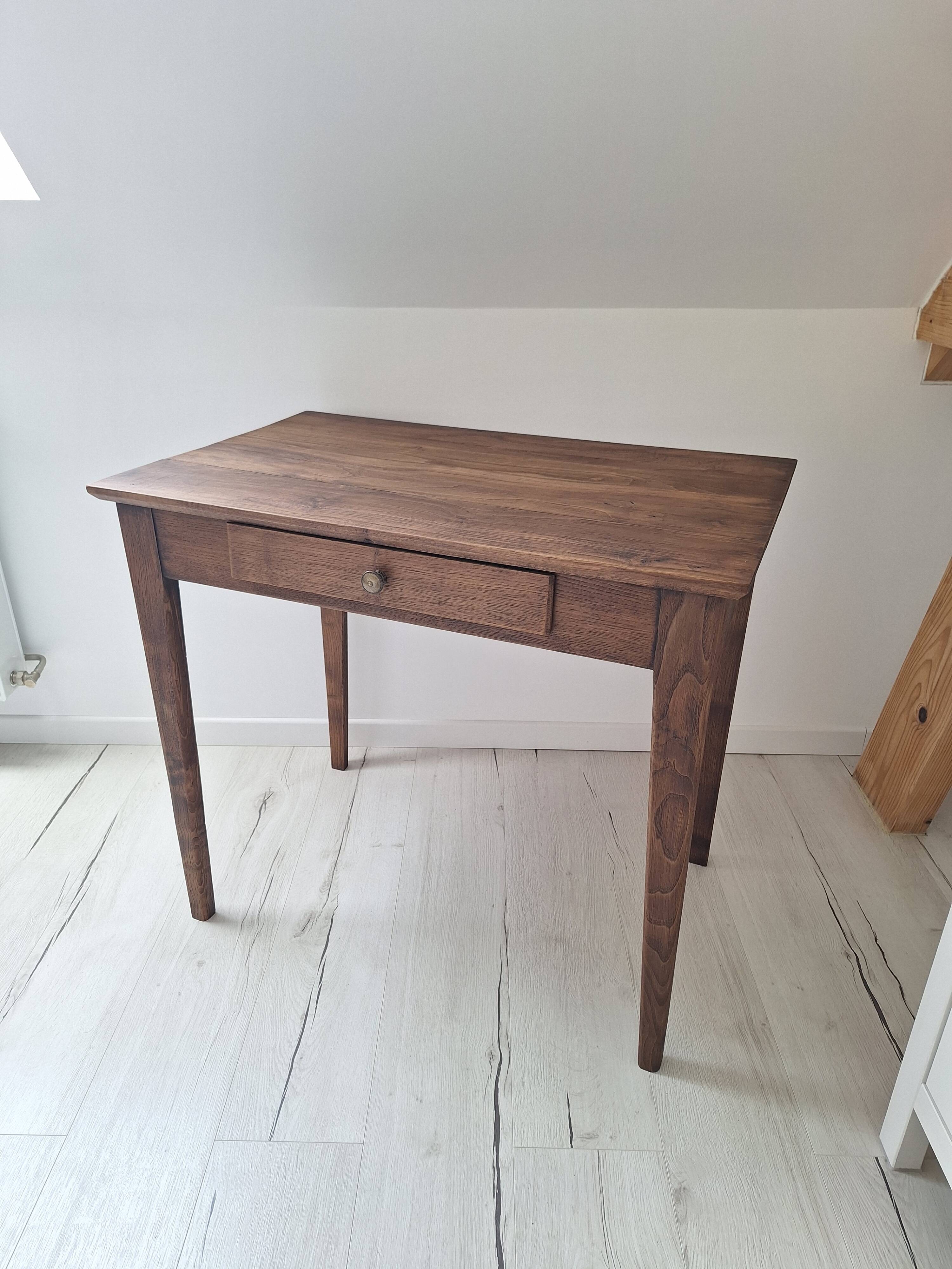 Old farmhouse side table in country style