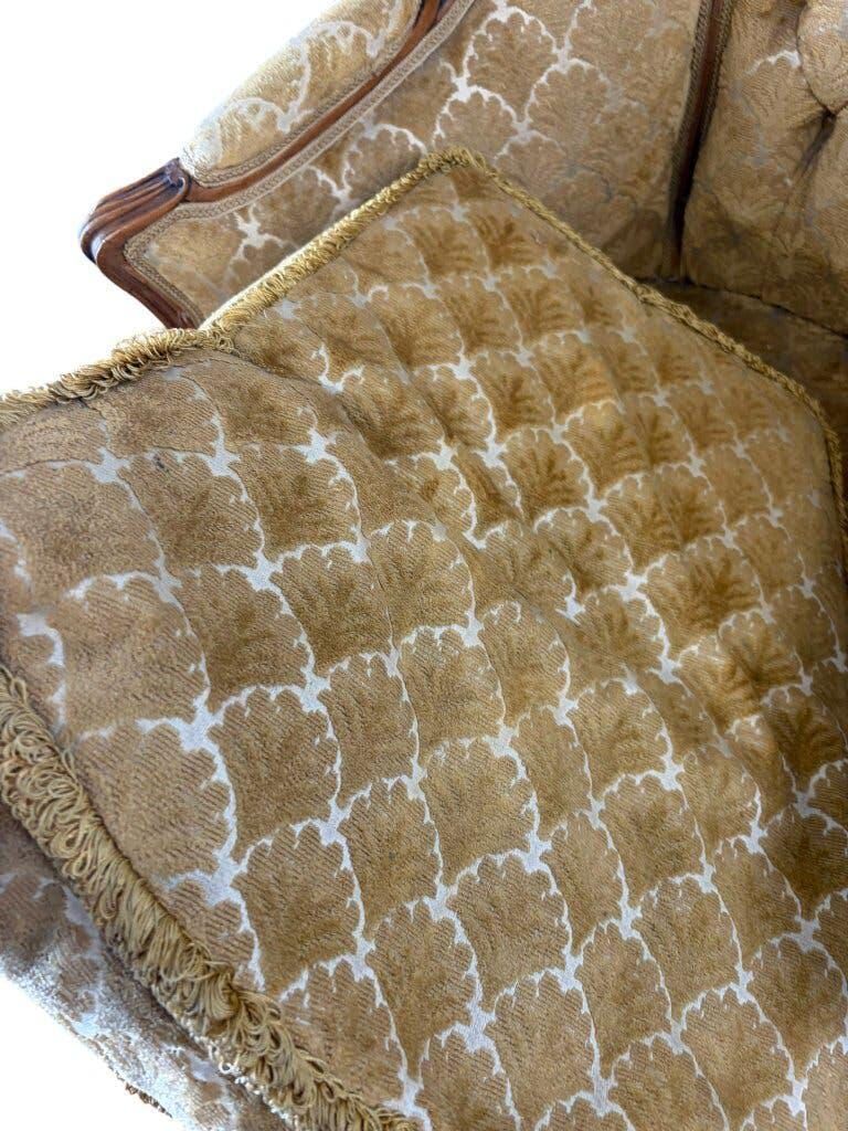 Fauteuil baroque vintage jaune doré / une place / canapé