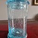Sweet jar for deserving children made of bubble glass from Biot, with a lid.