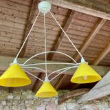 Vintage 3-light pendant light by Le Dauphin circa 1980s