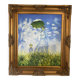 Old oil painting canvas reproduction woman with parasol monet 80x70 signed
