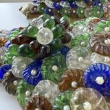 Pair of Art Nouveau bronze and Murano glass wall lights