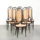 Set of 6 original vintage Thonet chairs model Long John with high back