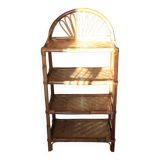Bamboo and woven straw shelf