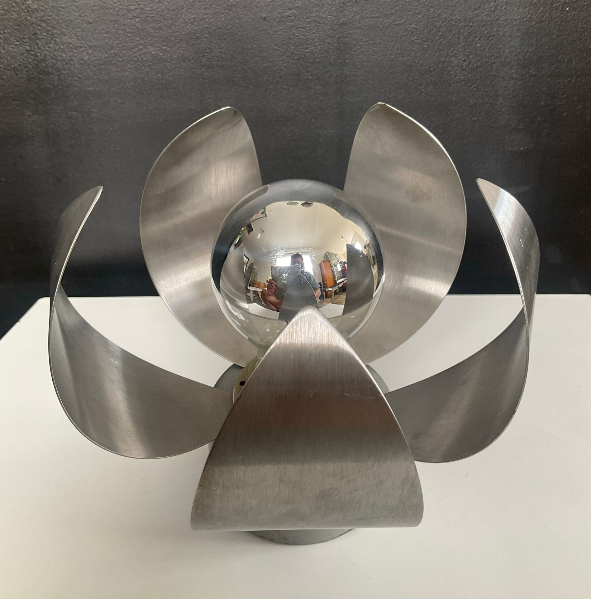 Plafonnier ou applique Lotus vintage en aluminium brossé