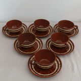 6 cups and under cups Digoin Sarreguemines Mary series
