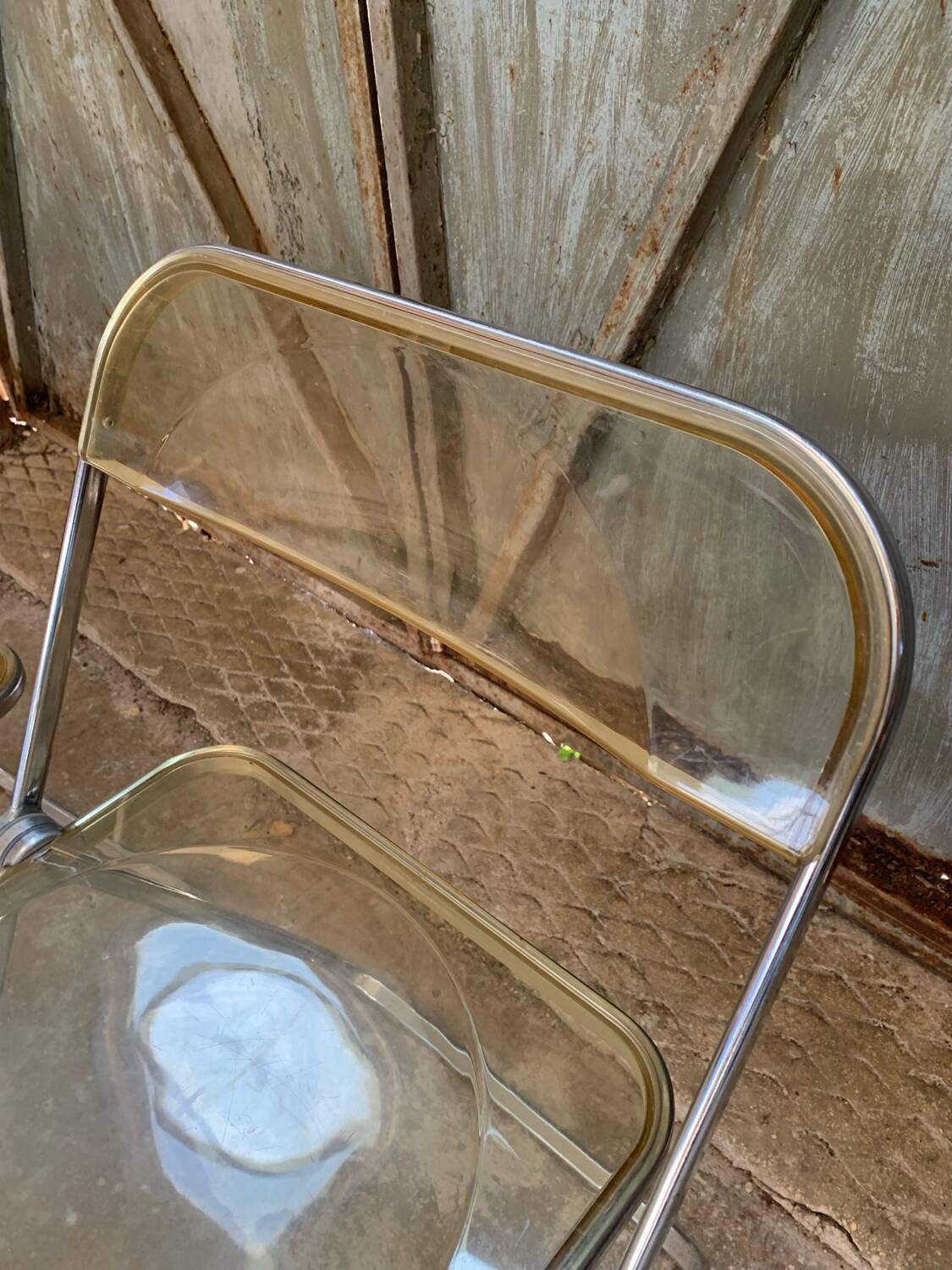 Paire Chaises Plia Jaune Giancarlo Piretti Castelli Vintage