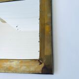 Old square mirror in gilded brass 32x32cm