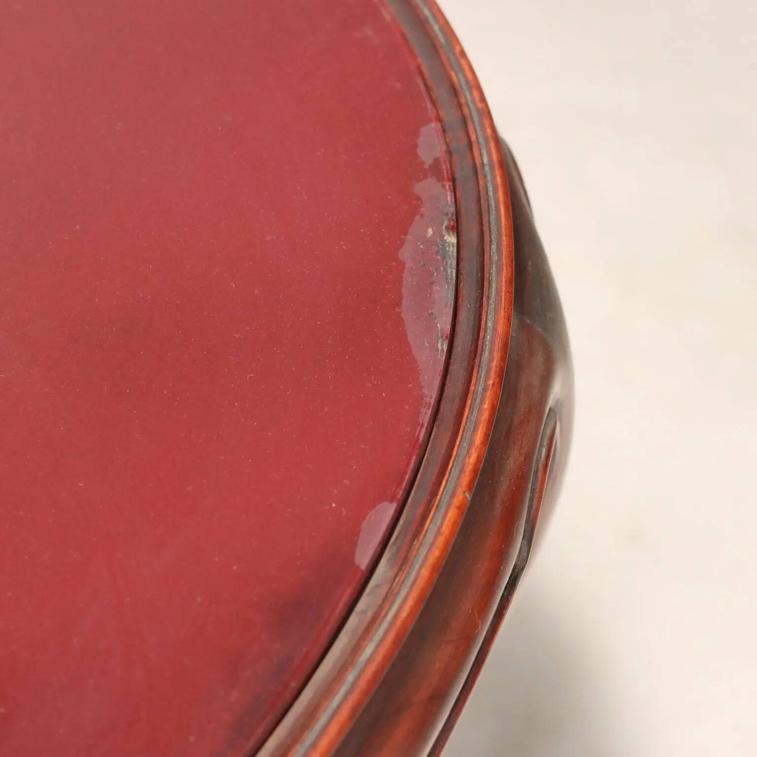 Antique mahogany and opaline glass coffee table, Italy, 20th century.