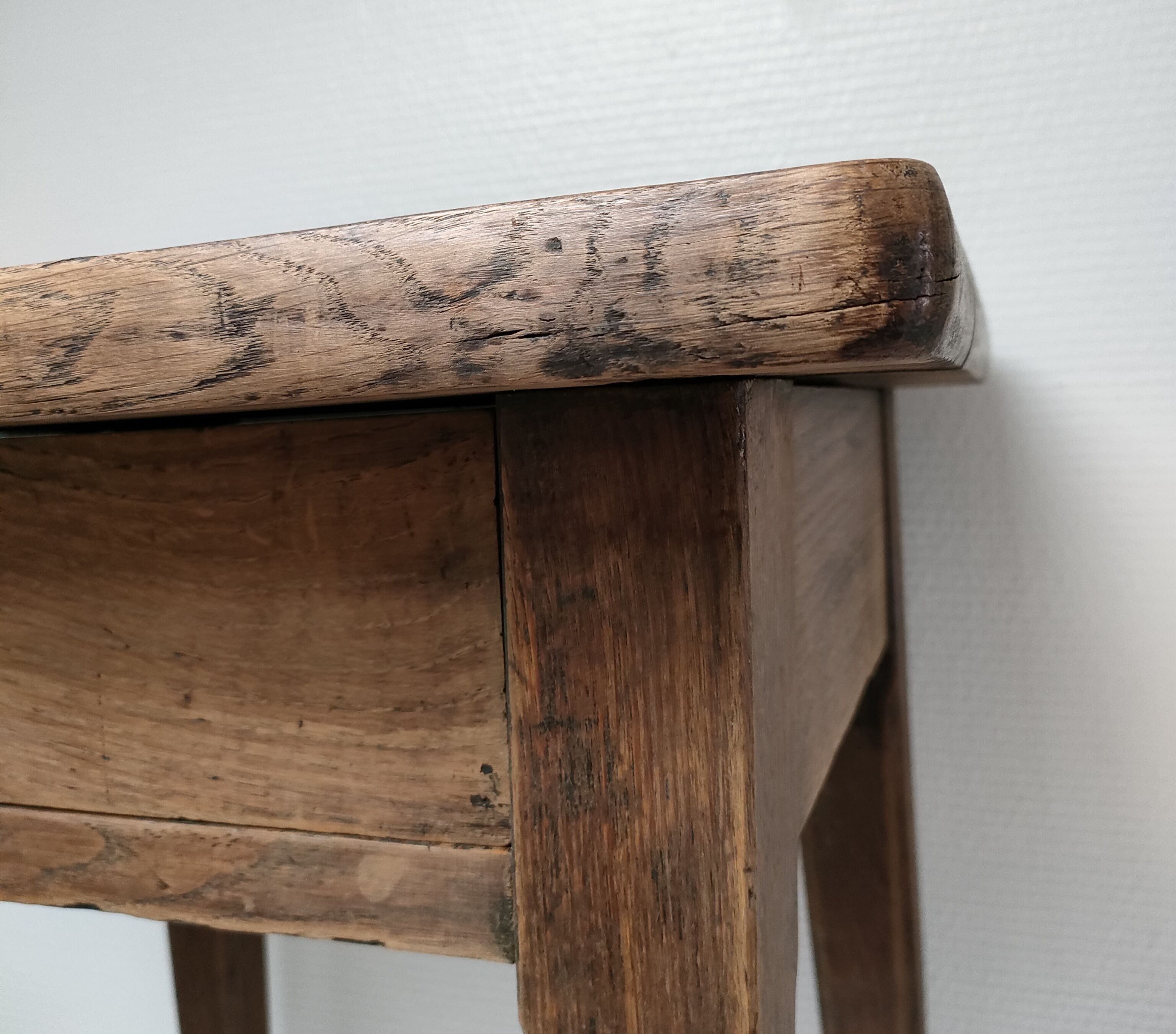 Bedside table solid oak patinated early twentieth century